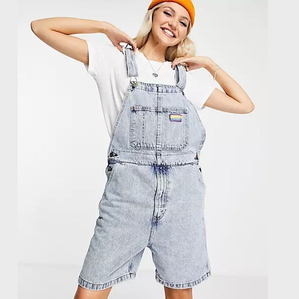 Levi's Pride Liberation Shortalls Light Wash Denim Overalls